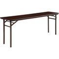 Lorell Folding Table, Rectangular, 5/8" Thick Top, 72"x18", MY LLR60727
